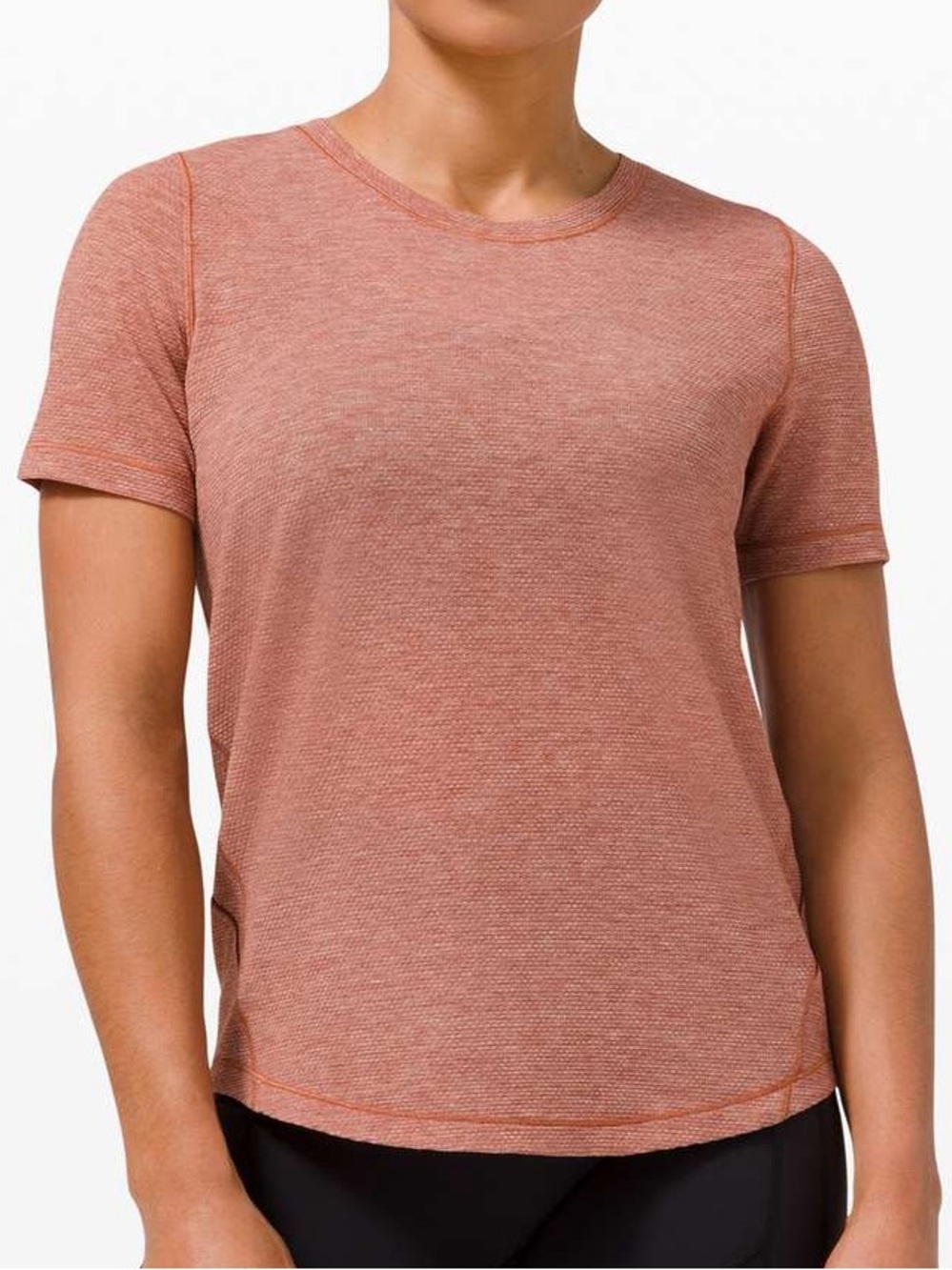 Lululemon Long Distance Short Sleeve T-Shirt in Heathered Dark Terracotta